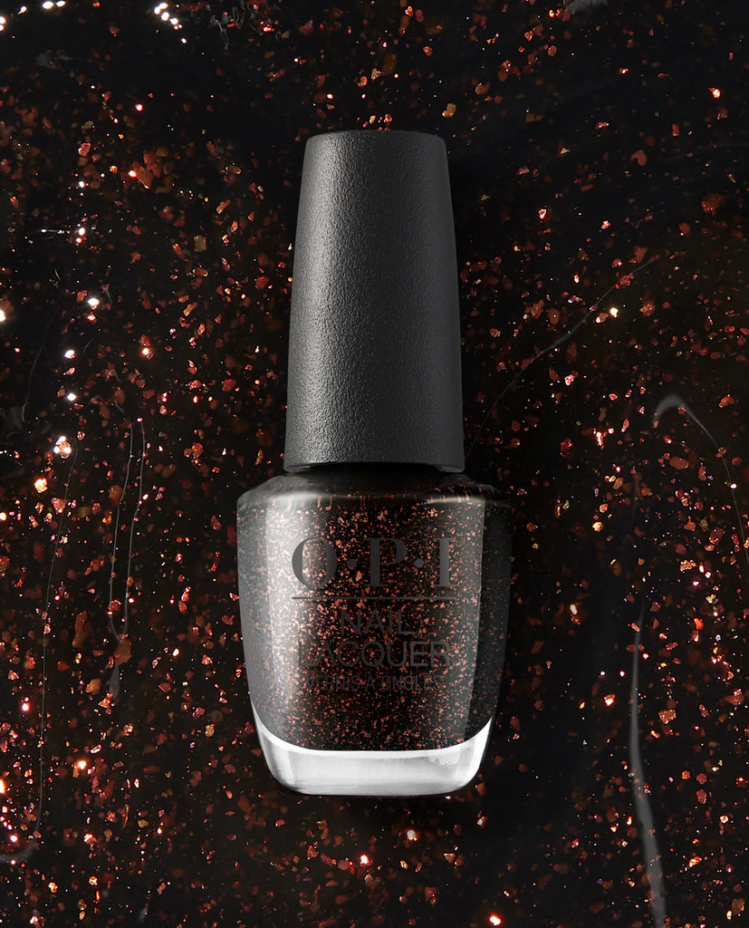 OPI Nail Lacquer - Grunge Queen – Zwart met Rode Glitters – Nagellak