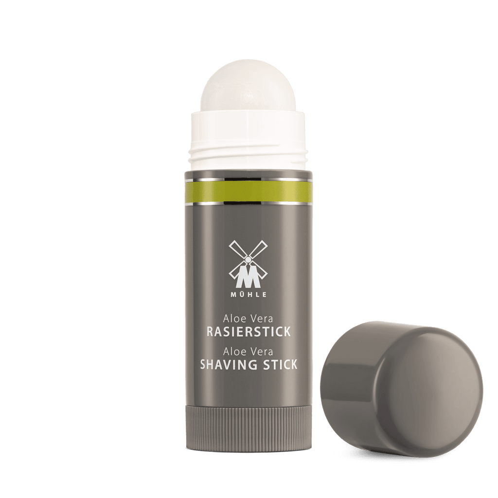 Mühle scheerstaaf geopend – Aloe Vera geur, verzorgende scheerzeep in stickvorm voor gevoelige huid