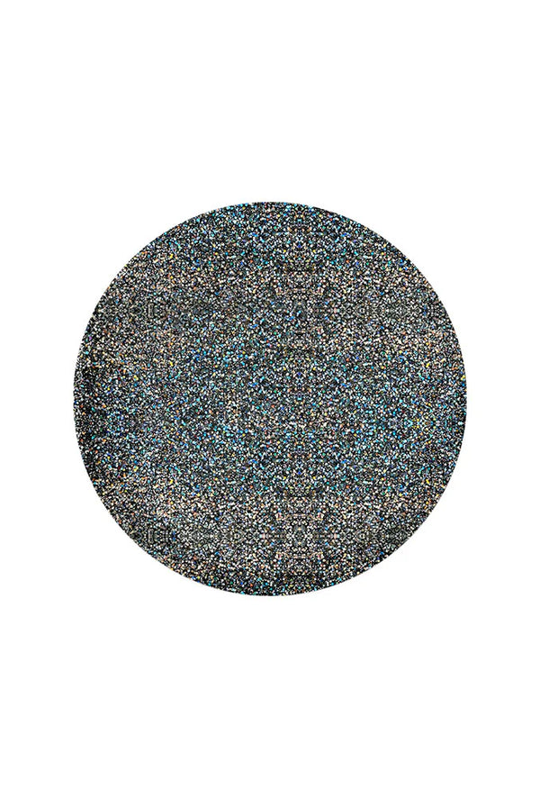 Swatch van Nailberry Cosmic Glitter Top Coat met schitterende holografische glitters