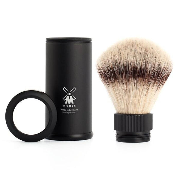 Zwarte Mühle scheerkwast met synthetisch SilverTip Fibre borstelkop