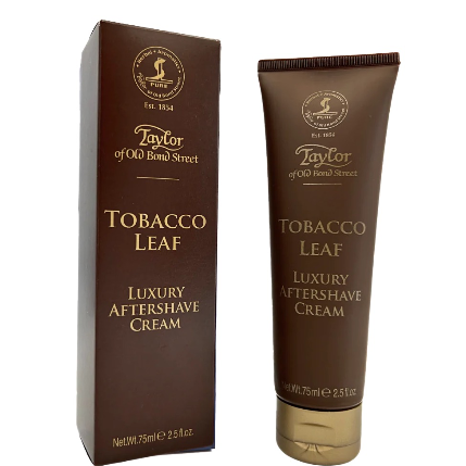 Taylors of Old Bond Street Tobacco Leaf Aftershave Cream in zwarte en bruine verpakking