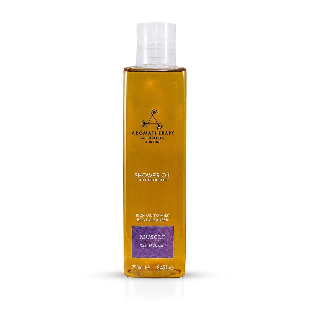 Fles van 250 ml Aromatherapy Associates De-Stress Muscle Shower Oil.