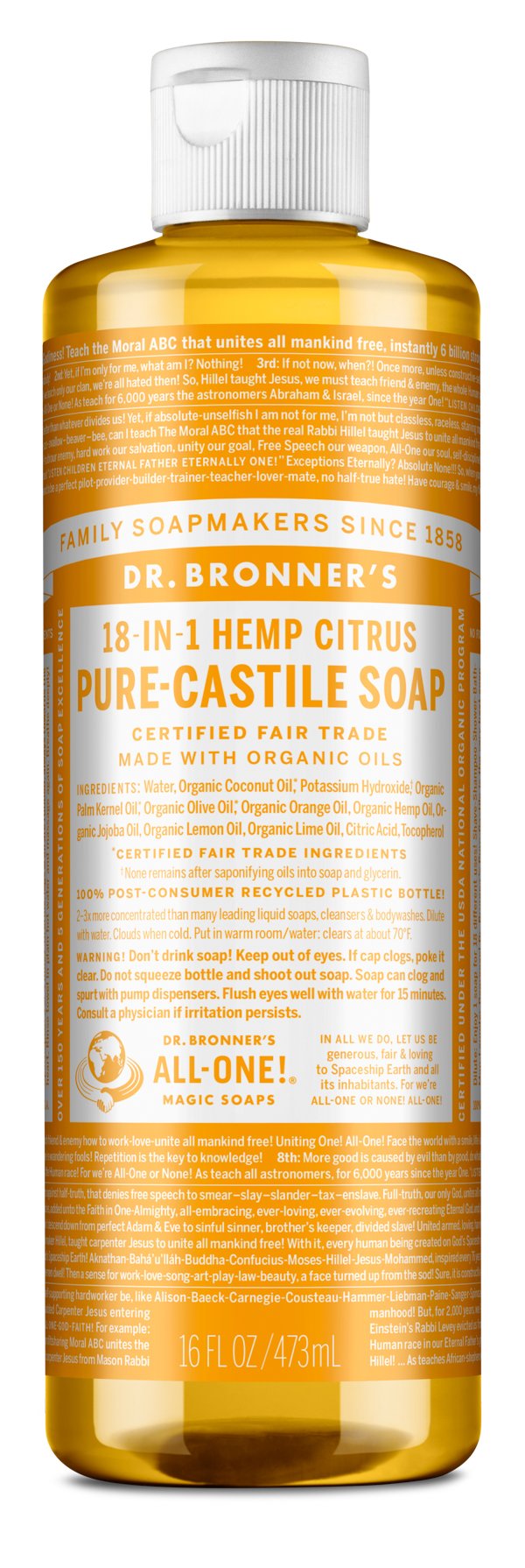 Dr. Bronner's - Vloeibare zeep Citrus Orange - Beauty Junkies