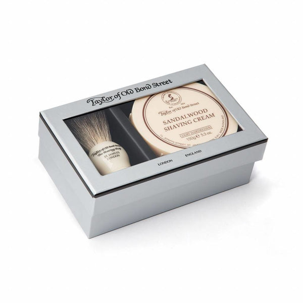 Taylor of Old Bond Street - Giftbox Scheerkwast en Scheercrème Sandalwood - Beauty Junkies
