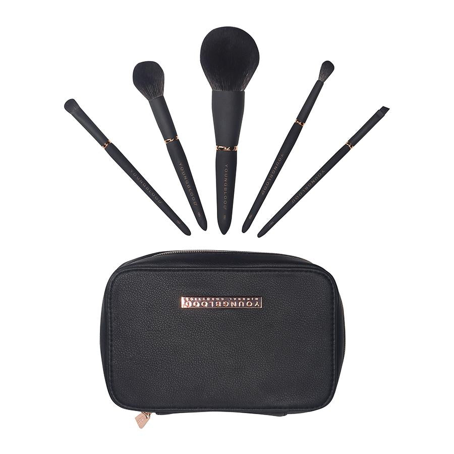 Youngblood - Jet Set  Make Up Brush Kit -all time favorite brushes -  Mix van diverse penselen - Beauty Junkies